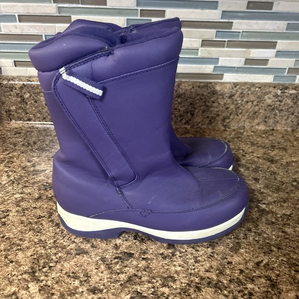 Lands End Big Girls‎ Winter Boots Snow Rain Purple Insulated Size 6